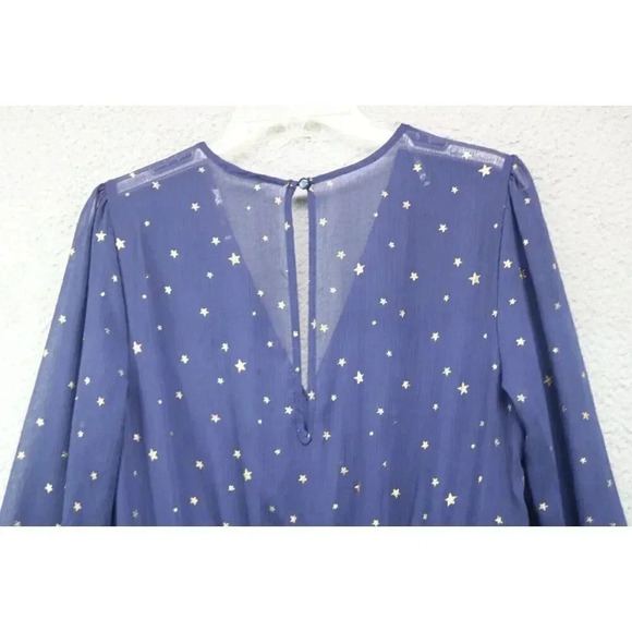Altar's State Navy Blue w/Gold Stars Dress-Size XL-Long Semi-Sheer Sleeves-Lined - Picture 8 of 8